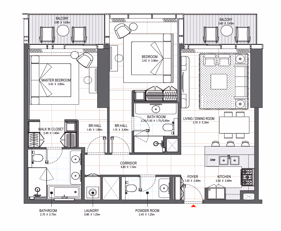 Floor plan for apartment A1204